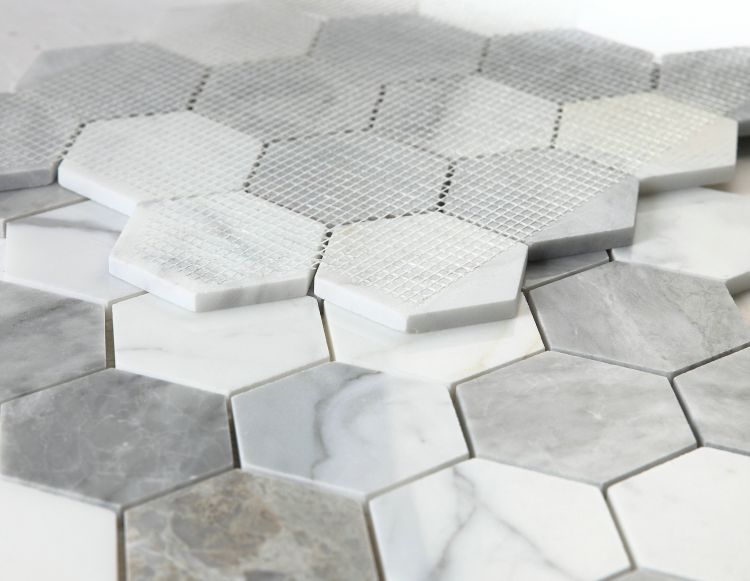Hexagon City Grey 3 x 3 10.25 x 11.75